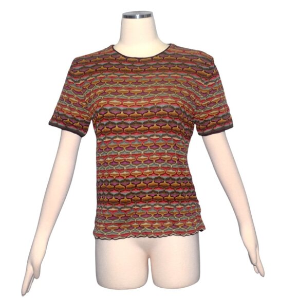 Peruvian Connection Sweater Knit Short Sleeve Top Pima Cotton L - Picture 1 of 8